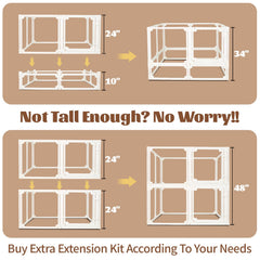 EVOTAILS FlexiSpace height extensions expand the play area as your puppy grows.