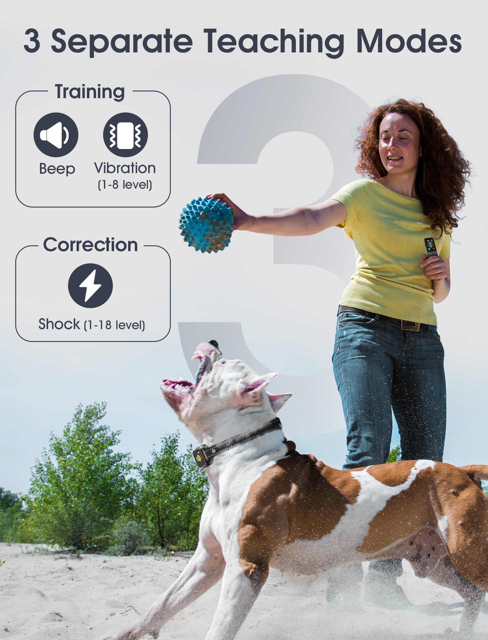 Evuime smart chip ensures fast response between remote and collar.