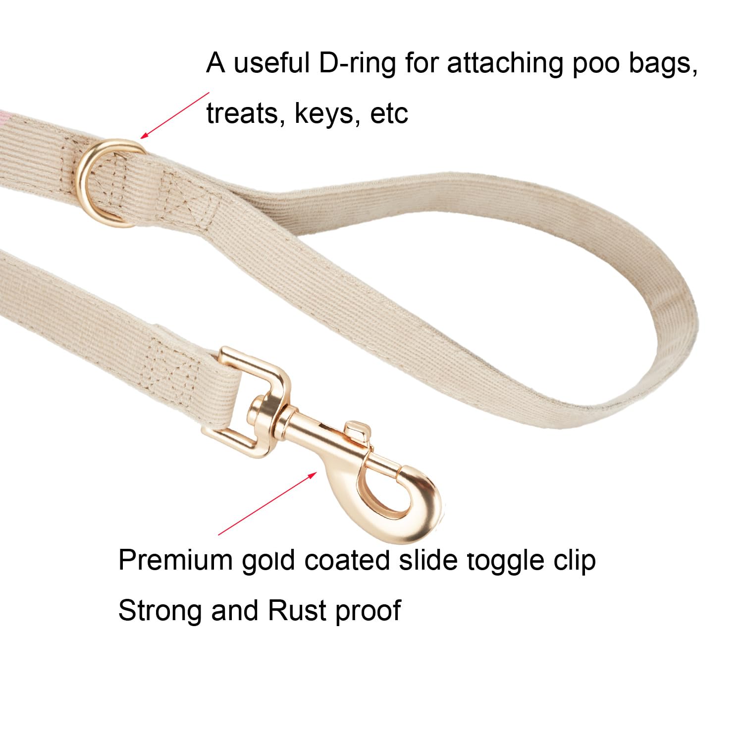 Ewinoom 5ft leash offers flexible control during walks.