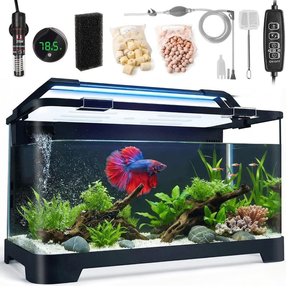 eWonLife 3.5 gallon Betta tank with back filter for clean water