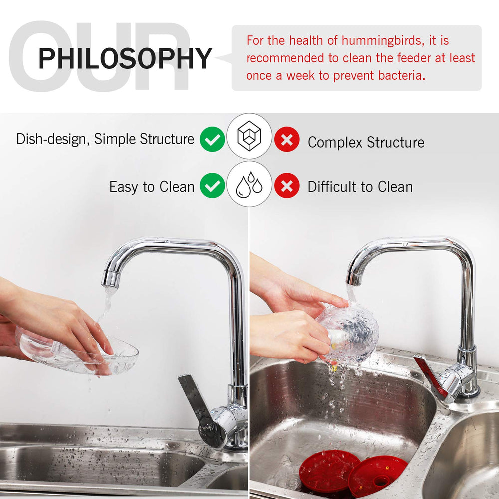 eWonLife nectar guard feature protects nectar from contamination and spills.