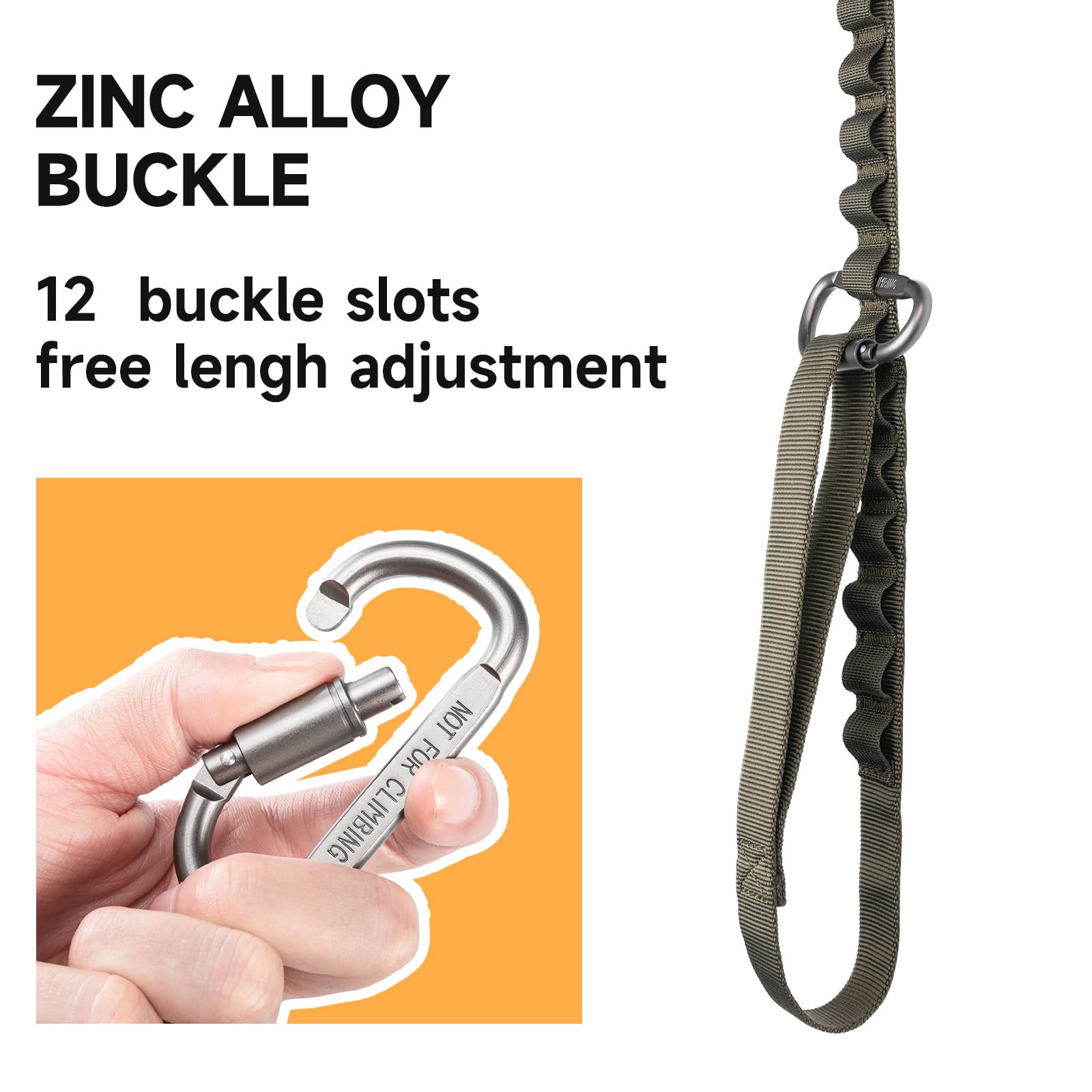 Excellent Elite Spanker adjustable buckle leash – easy length control via rectangular clasp.