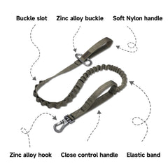 Excellent Elite Spanker elastic stretch leash – reduces sudden jerks with 12-inch cushion.