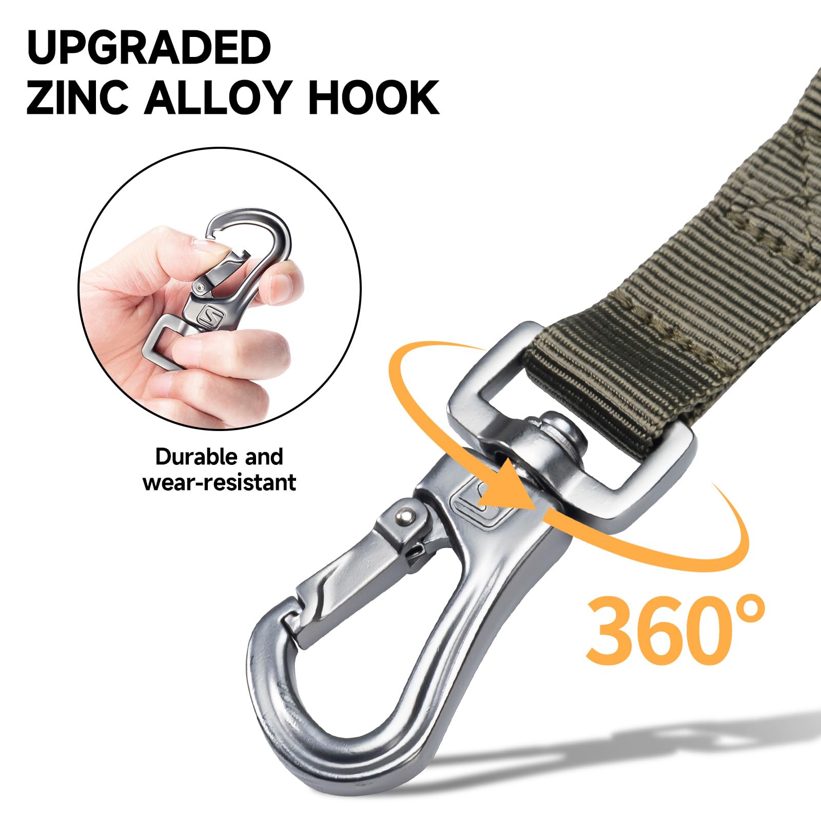 Excellent Elite Spanker metal-hook leash – secure collar attachment for daily walking.
