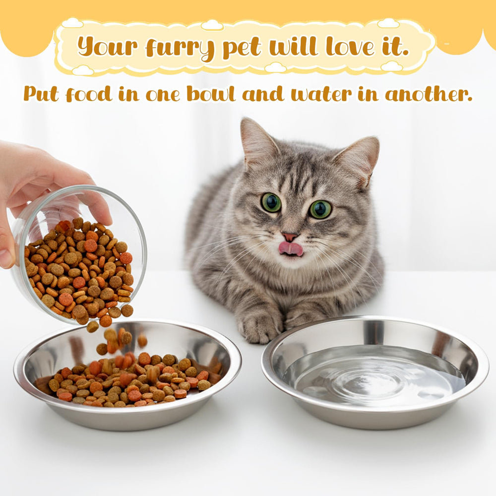Exclaith whisker-friendly shallow bowls prevent chin irritation during meals.
