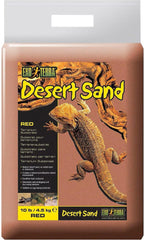 Exo Terra Desert Sand 10 lb red bag with natural desert grains for terrariums.