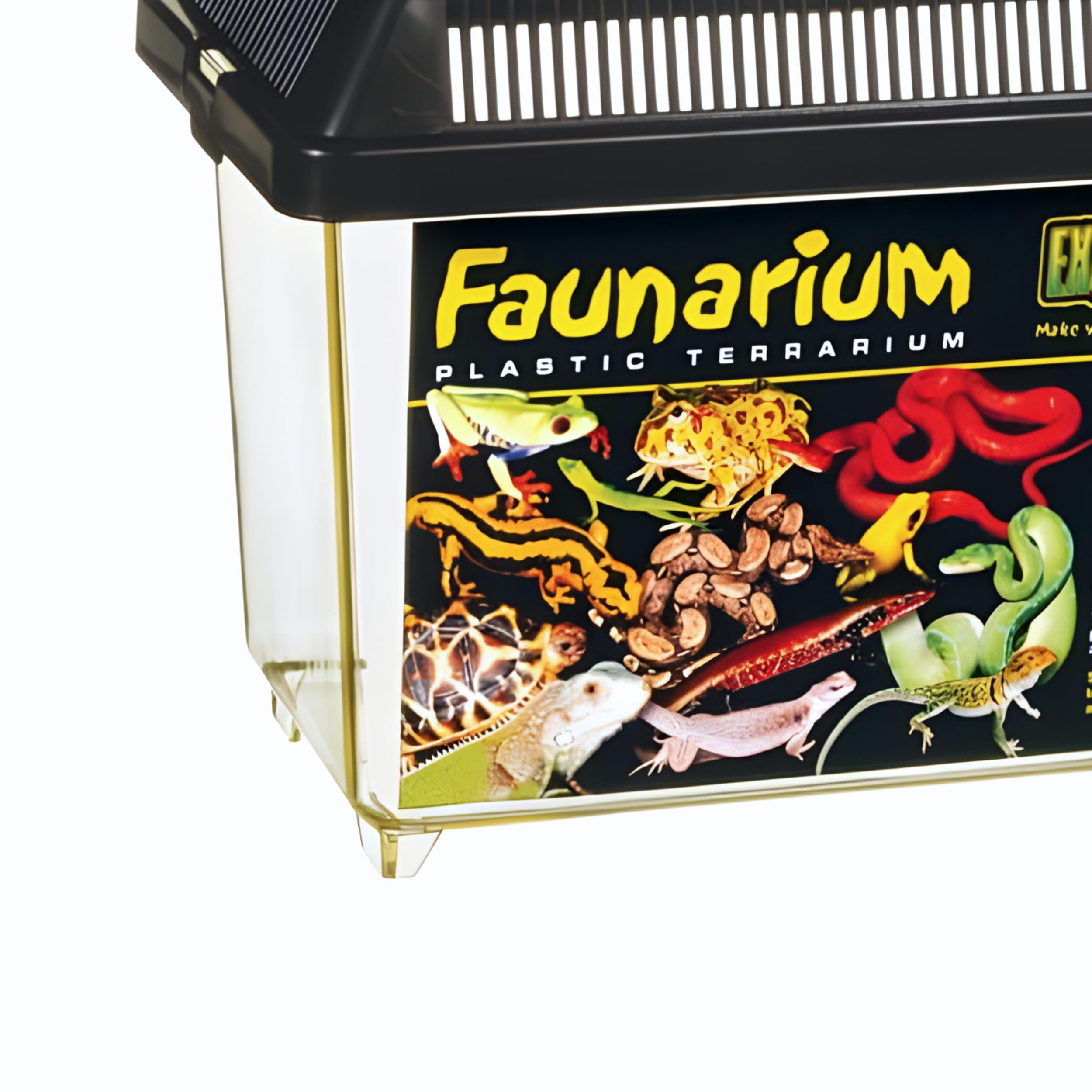 Exo Terra Faunarium stackable design saves space in storage.