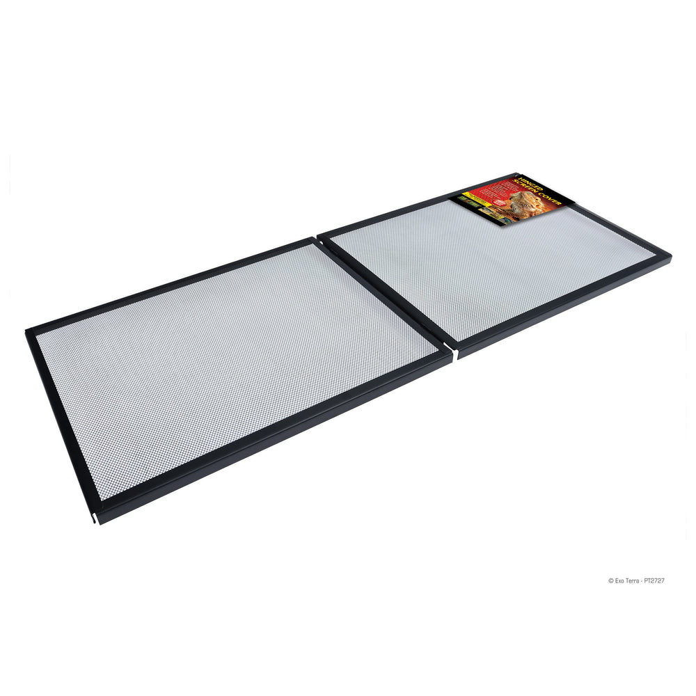 Exo Terra hinged screen cover partial open demonstrates easy tank access.