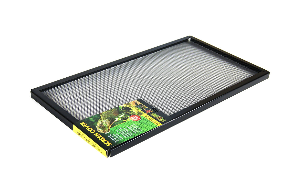 Exo Terra screen cover with metal grid providing secure ventilation for a 15-20 gallon terrarium.