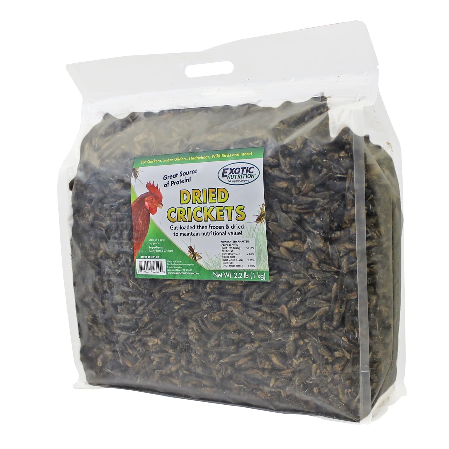Exotic Nutrition Dried Crickets for birds and chickens