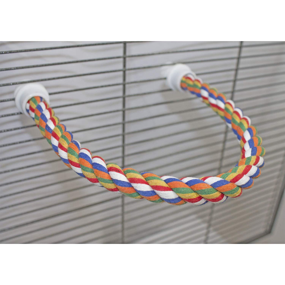 Exotic Nutrition flex rope bendable branch for varied perching positions.