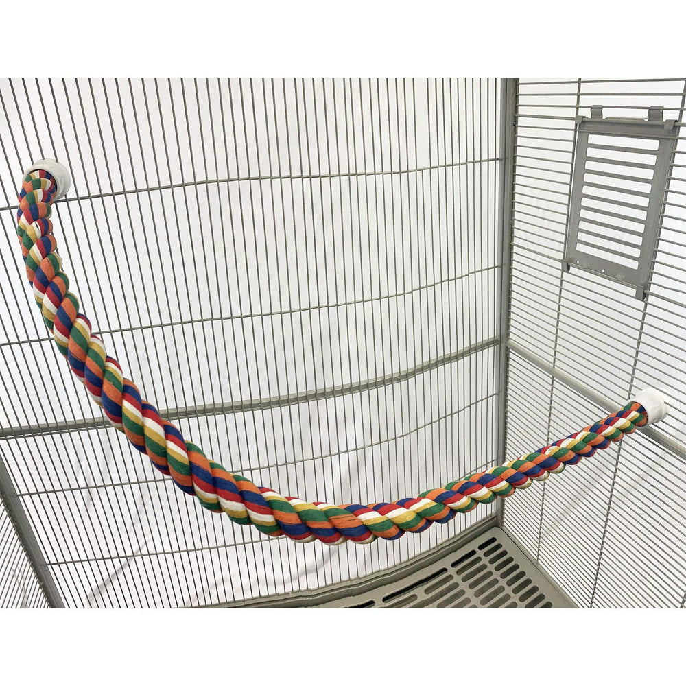 Exotic Nutrition flex rope in-cage setup for versatile climbing routes.