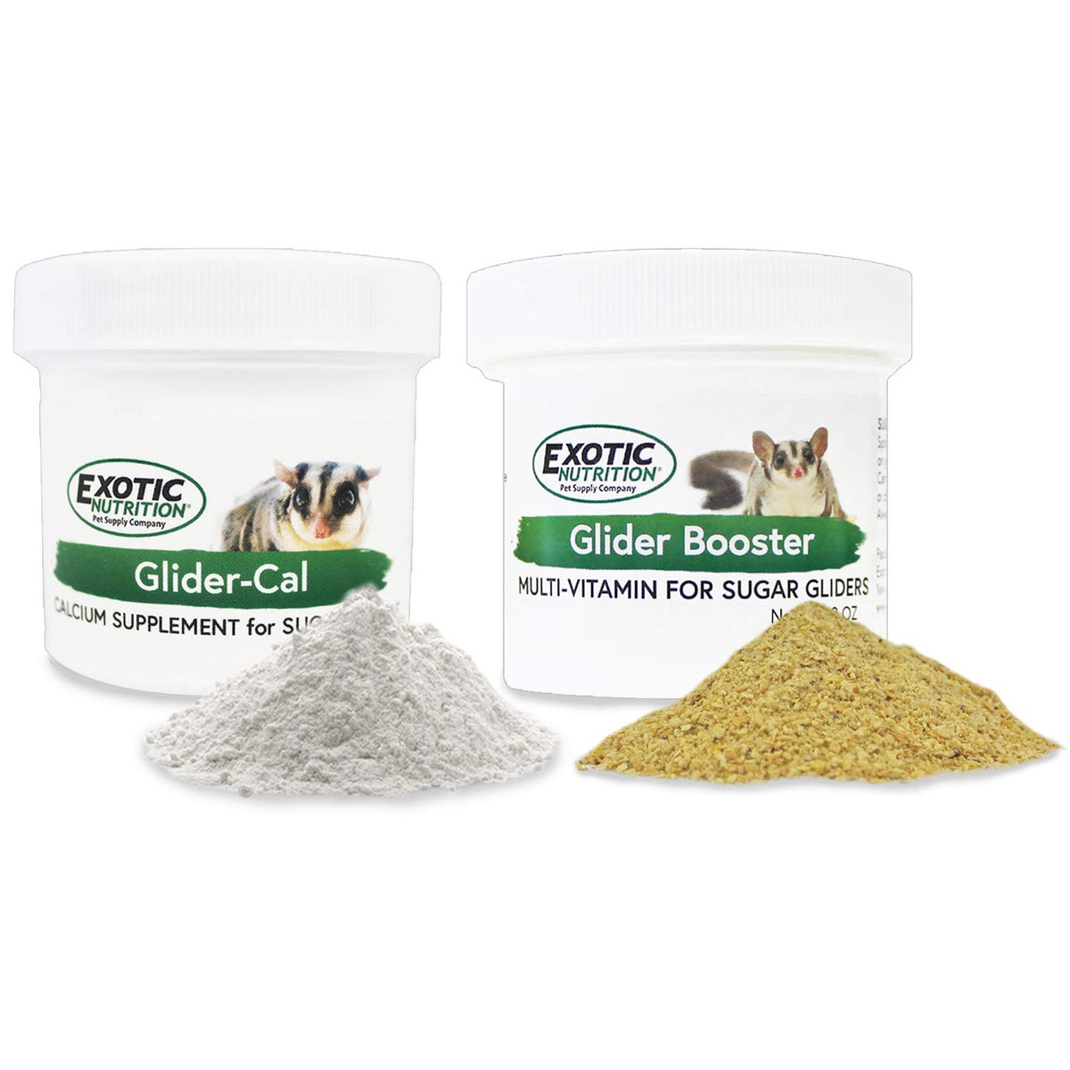 Exotic Nutrition Glider Booster bottle supports sugar glider wellness with vitamins.