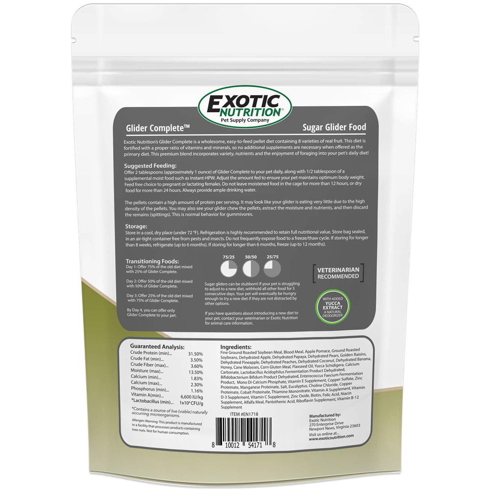 Exotic Nutrition Glider Complete eight-fruit chunks display for dietary variety and enrichment.