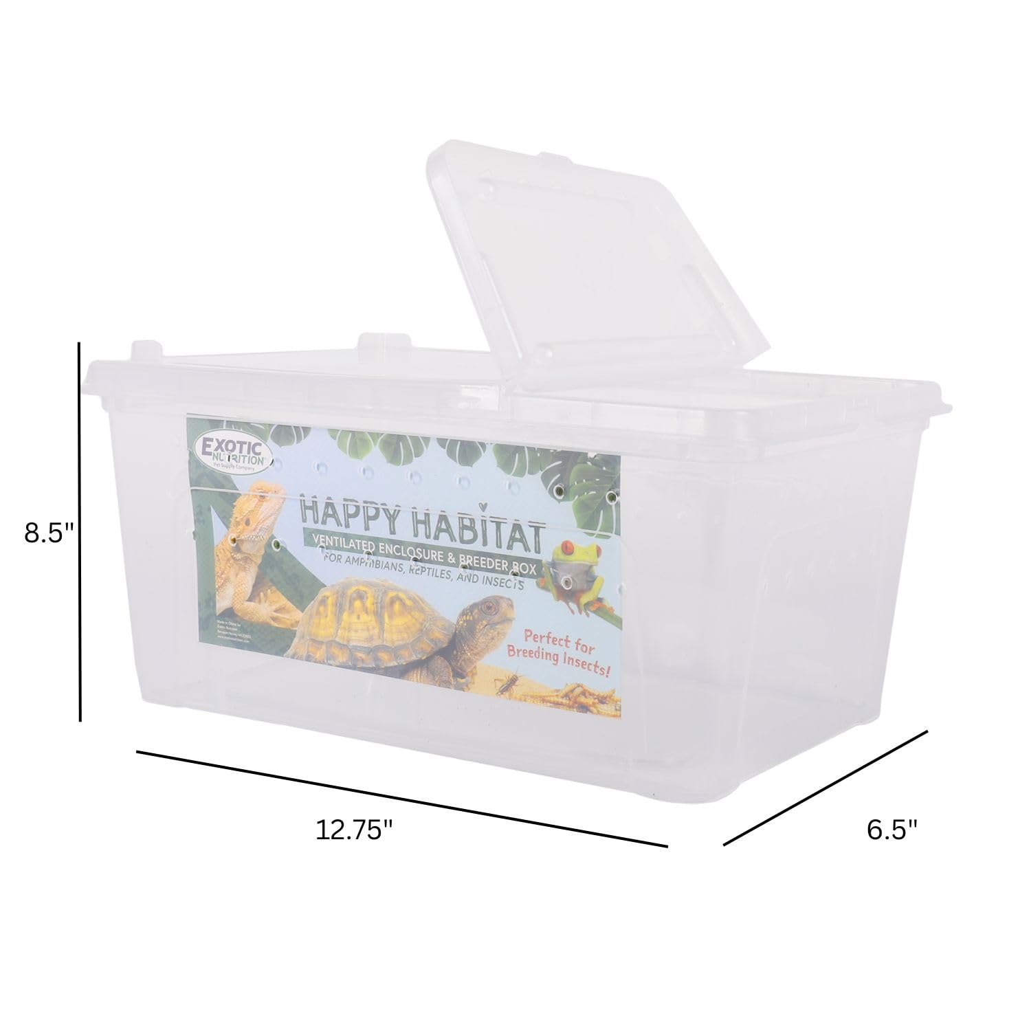 Exotic Nutrition Happy Habitat feeding window enables quick, controlled feeding.