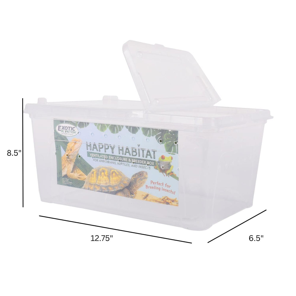 Exotic Nutrition Happy Habitat feeding window enables quick, controlled feeding.
