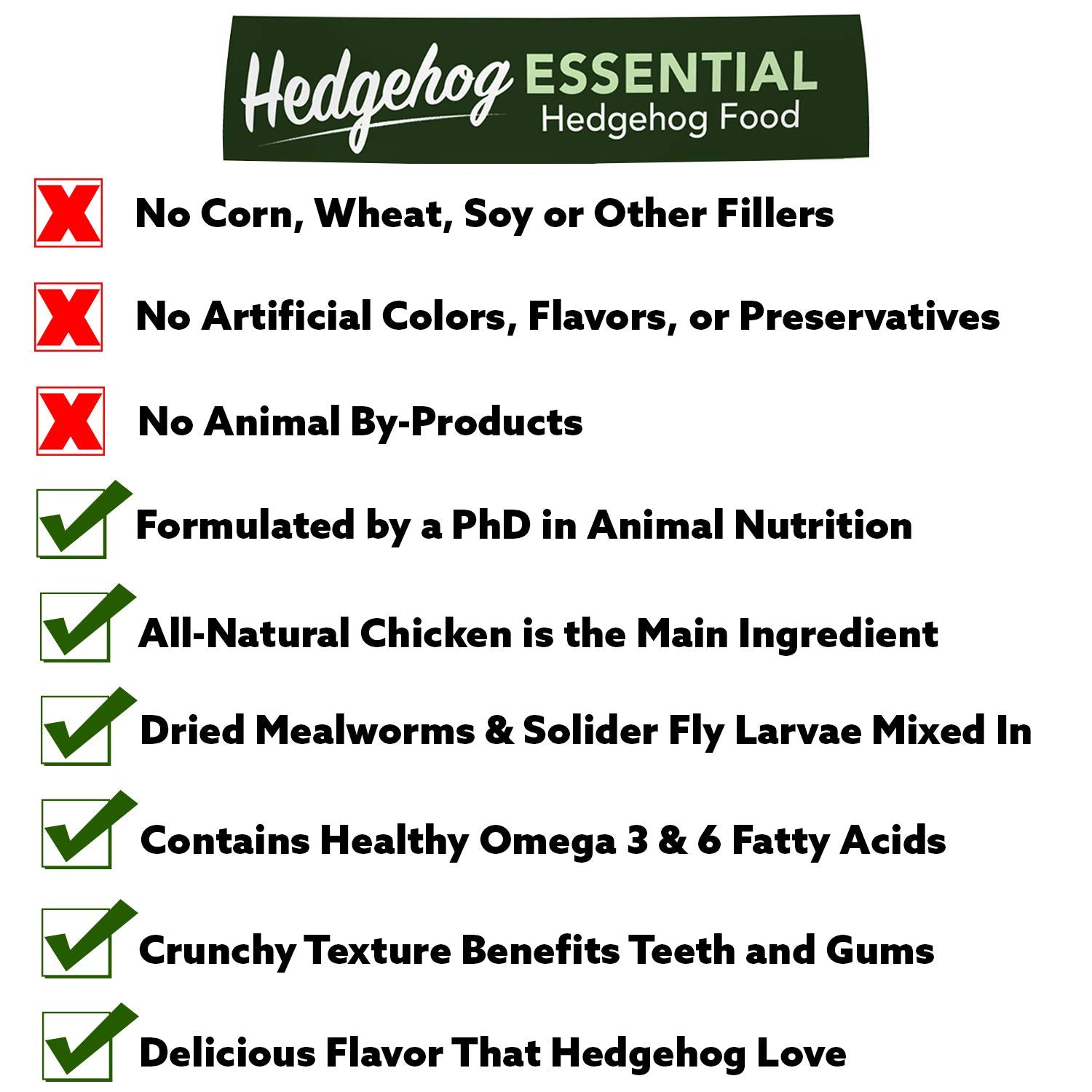 Exotic Nutrition Hedgehog Essential kibble crunch texture for healthy chewing
