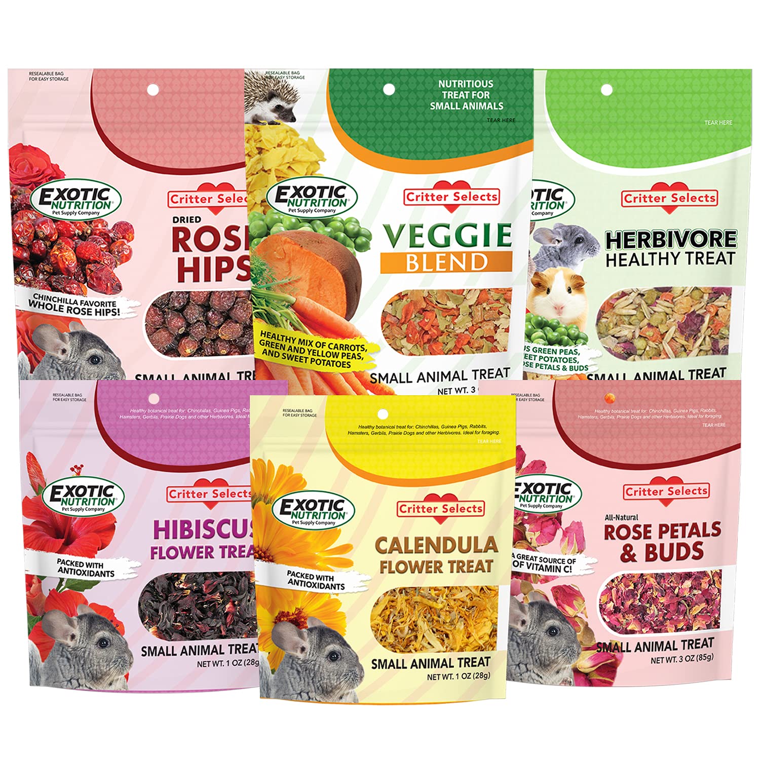 Exotic Nutrition herbivore treats foraging-sized bites encourage natural sniffing and activity.