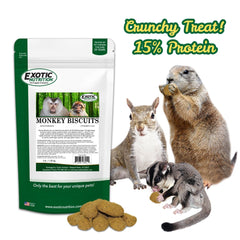 Exotic Nutrition Monkey Biscuits are easy to lift and nibble for diverse pets.