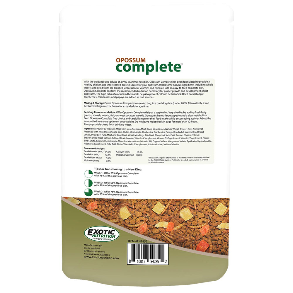 Exotic Nutrition Opossum Complete dried fruit variety adds natural flavor and nutrients.