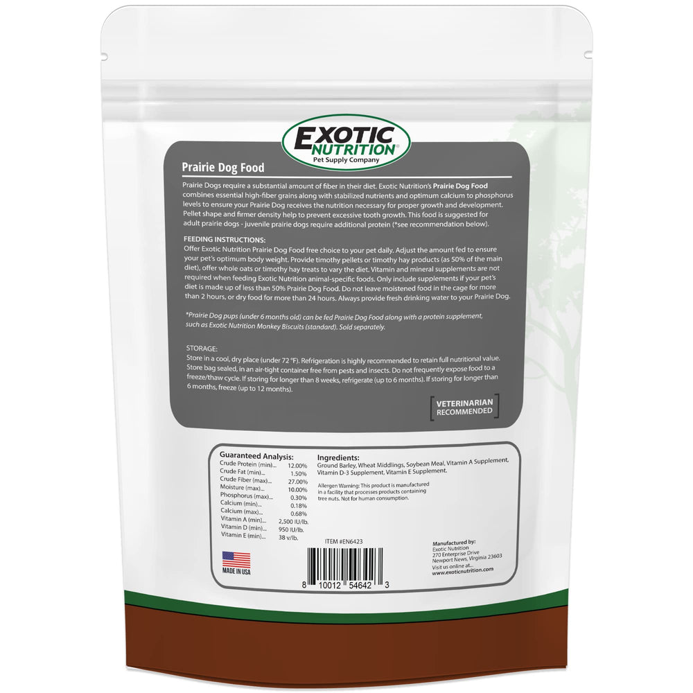 Exotic Nutrition Prairie Dog Diet ready-to-serve bowl with pellets for adults.