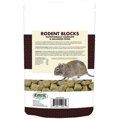 Exotic Nutrition Rodent Blocks in a serving bowl for easy feeding.