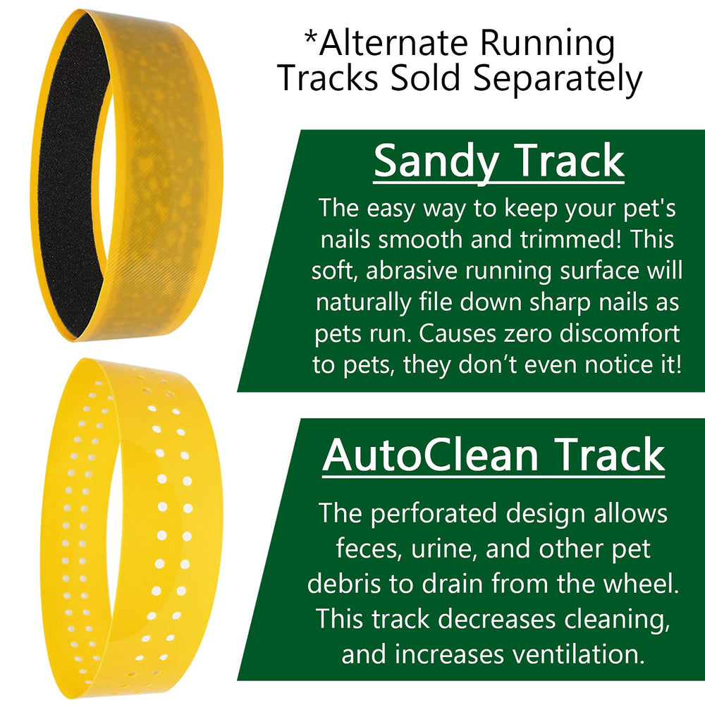 Exotic Nutrition Silent Runner Wheel 9in yellow disassembled for deep cleaning.