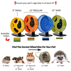Exotic Nutrition Silent Runner Wheel 9in yellow open-face design for easy cleaning.