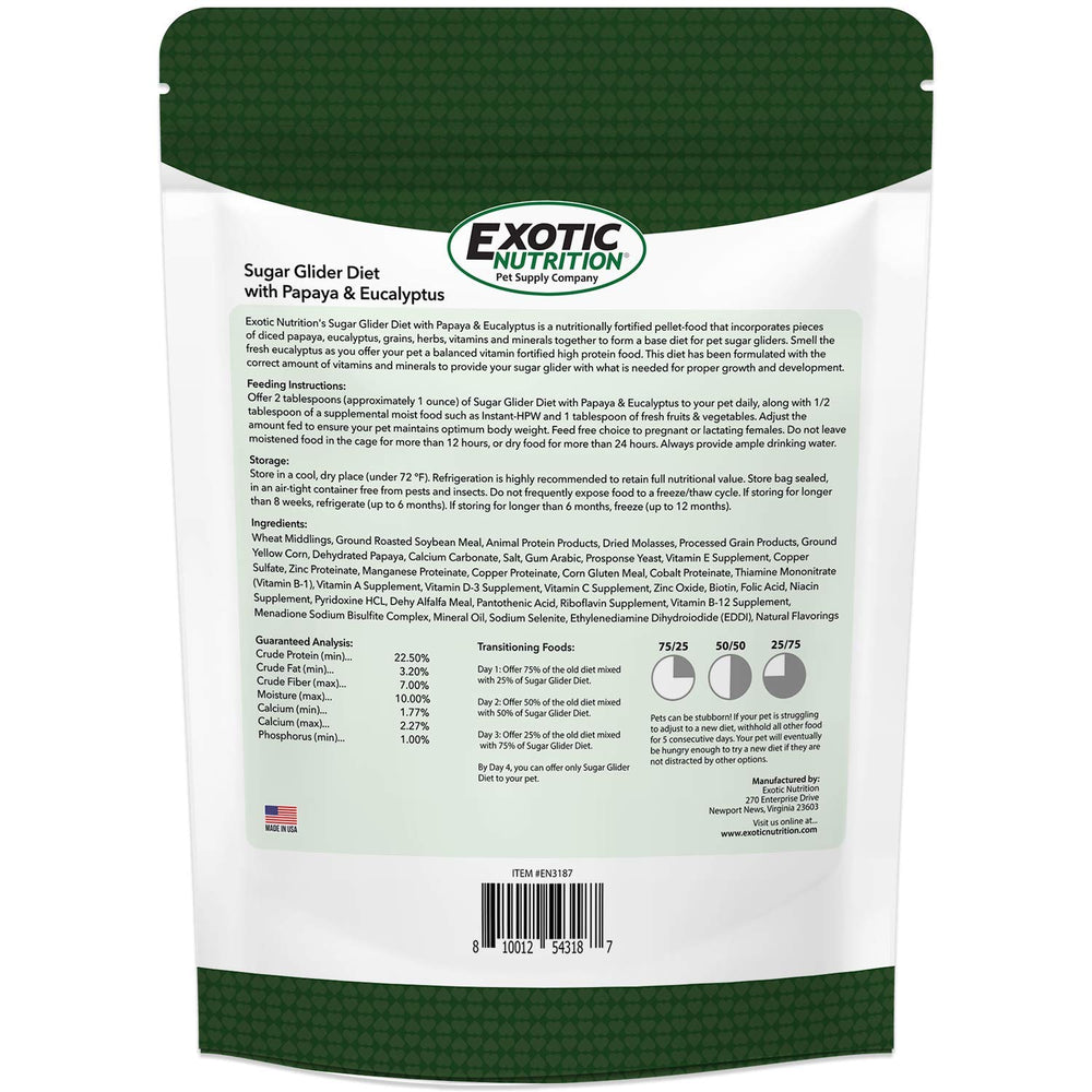 Close-up of Exotic Nutrition pellets highlighting high protein formula for growth and energy