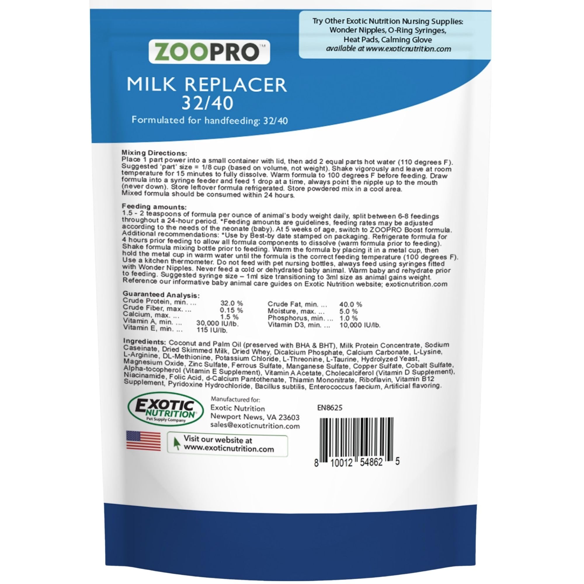 ZooPro enriched formula with essential amino acids supports growth
