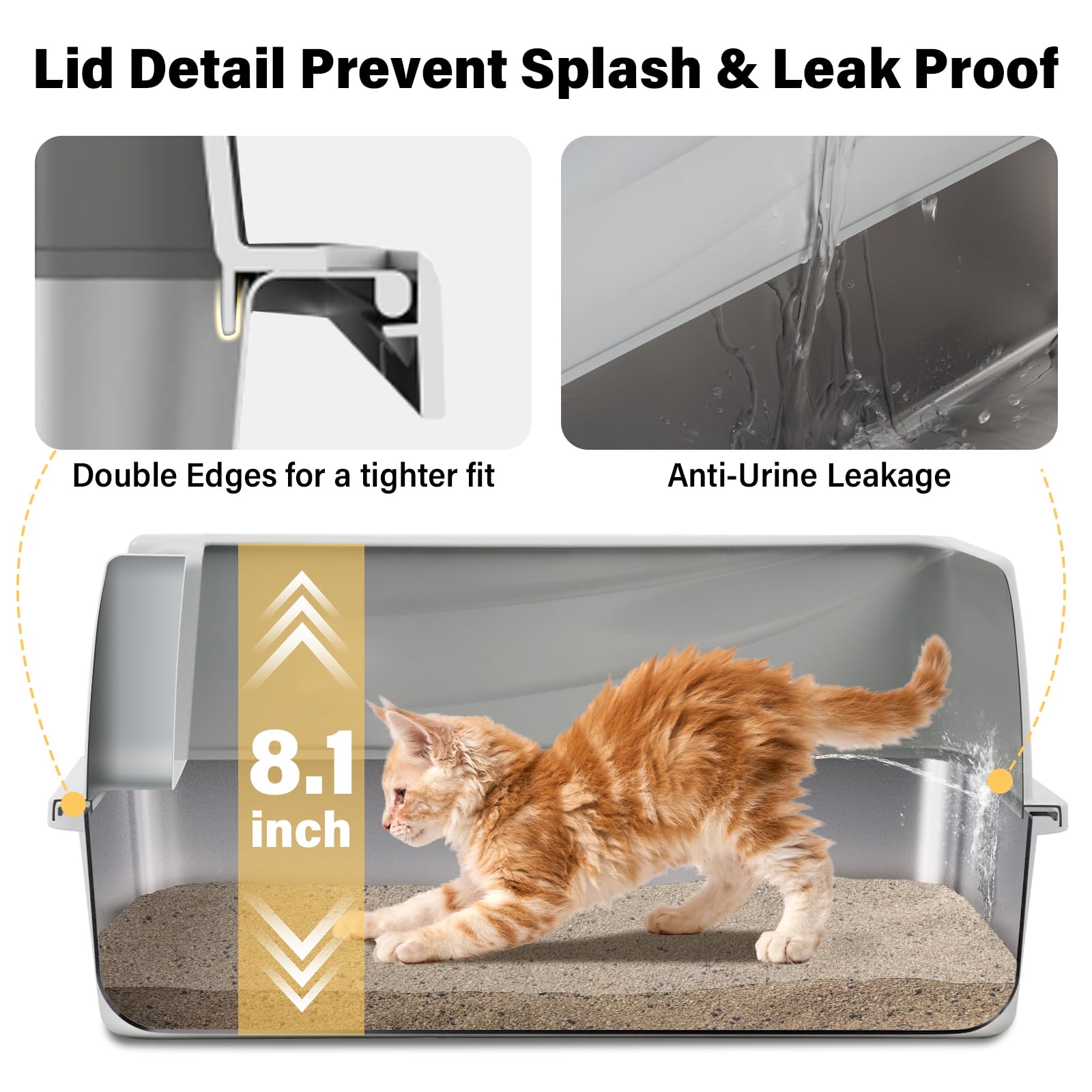 Exovyn metal litter box fits medium to small cats comfortably.