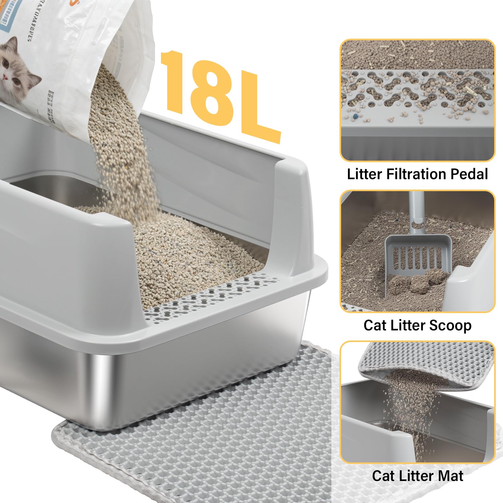 Exovyn scratch-proof metal litter box withstands energetic digging.
