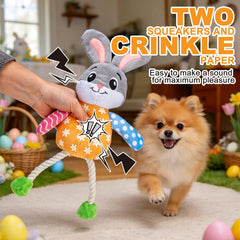 EXPAWLORER toy surface with crinkle and squeak to engage gums during play