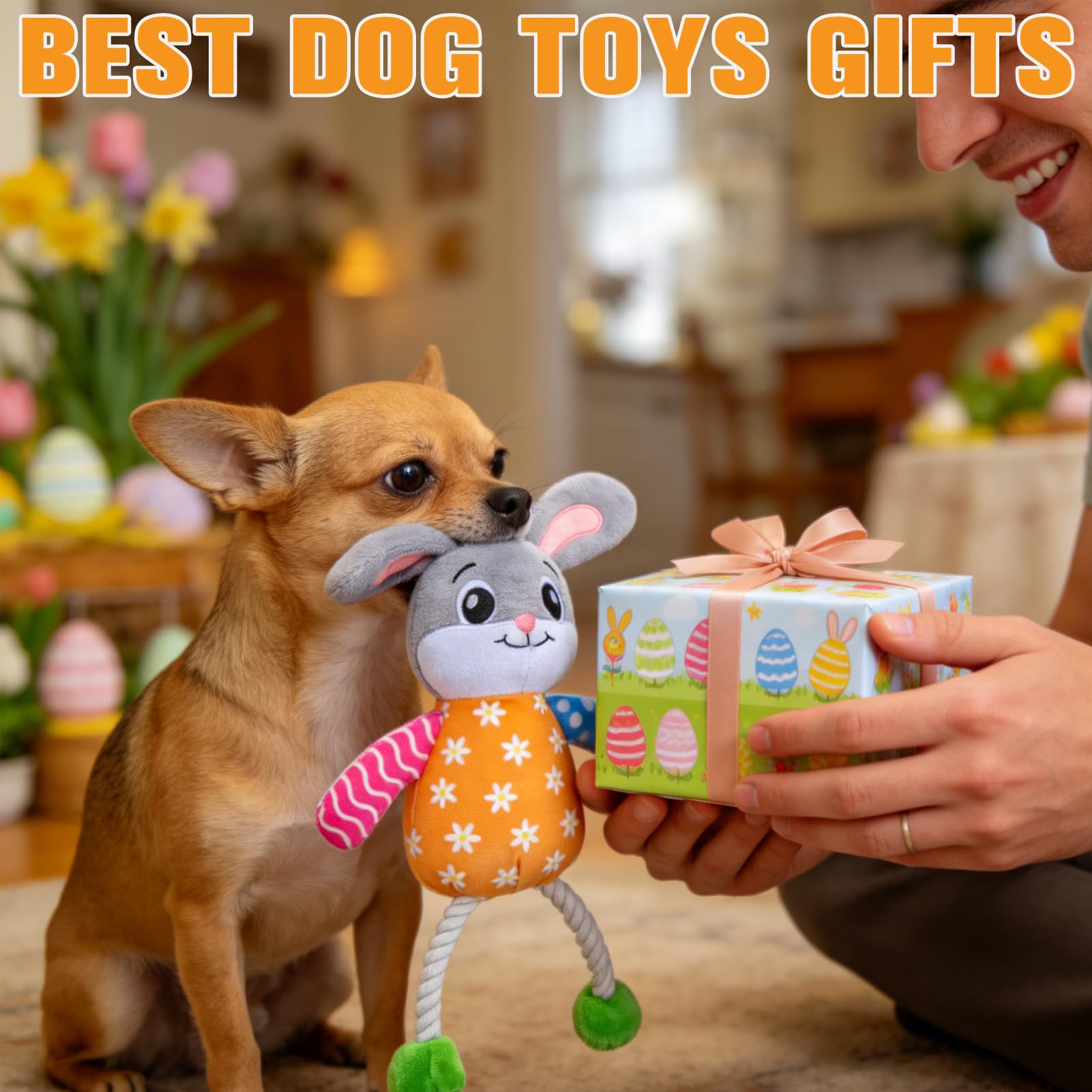 EXPAWLORER Easter Bunny toy ideal for photo shoots and festive training