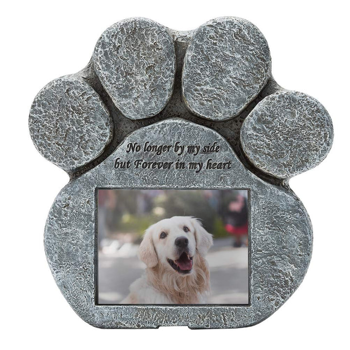 EXPAWLORER Pawprint Frame with waterproof case protects your pet photo outdoors