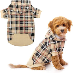 EXPAWLORER plaid dog hoodie in British tartan for cozy everyday wear