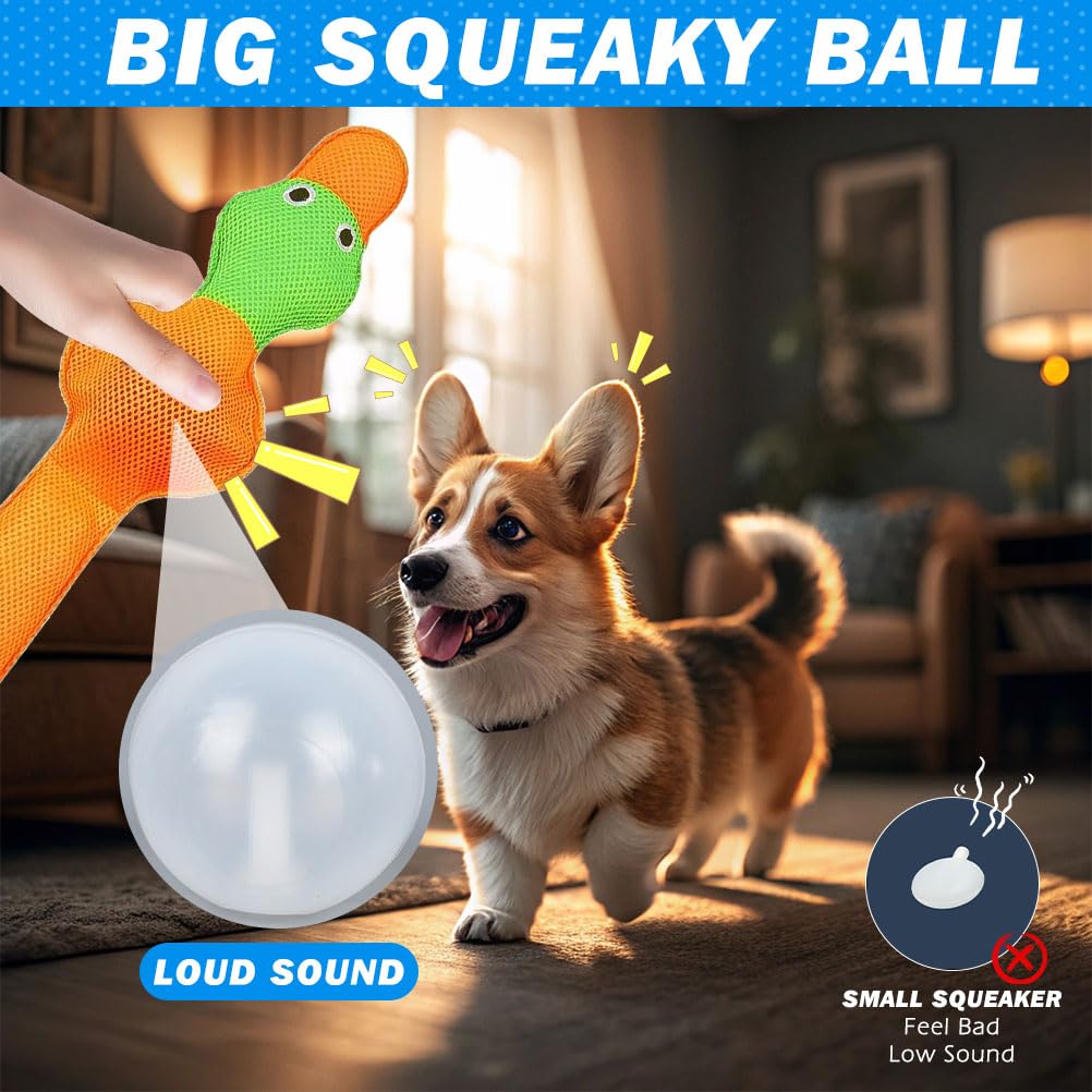 EXPAWLORER soft mesh duck toy is gentle on mouths during play