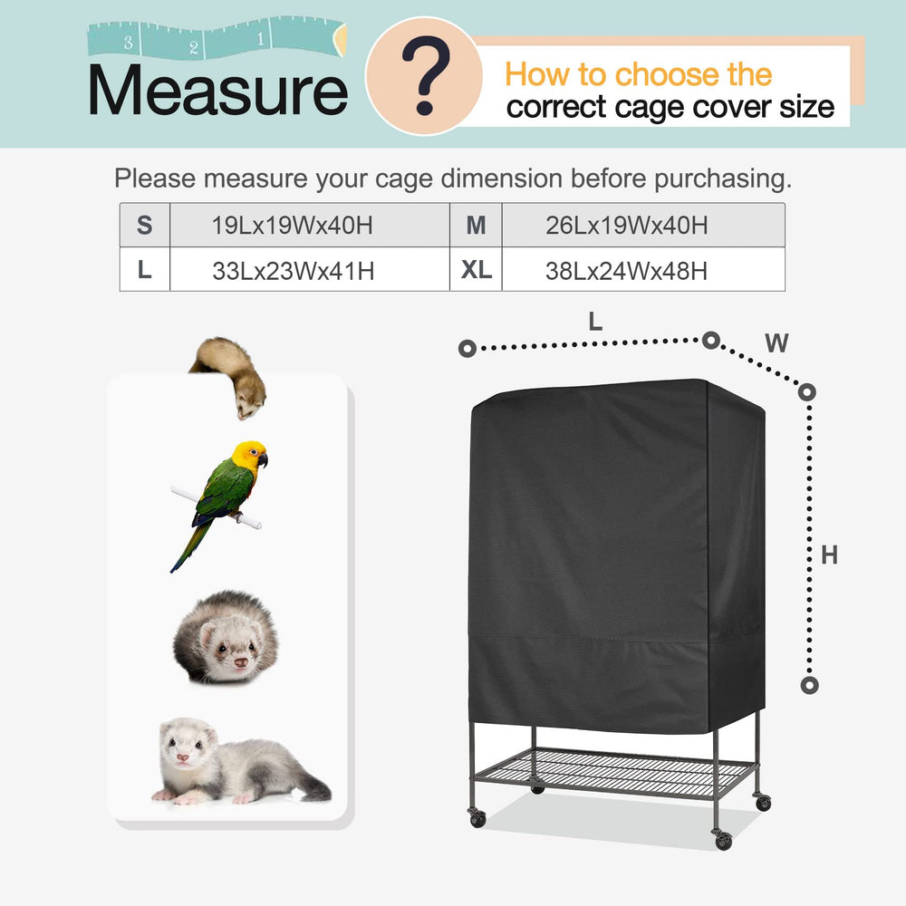 Explore Land Bird Cage Cover XL front panel adjustment for customizable visibility and air flow.