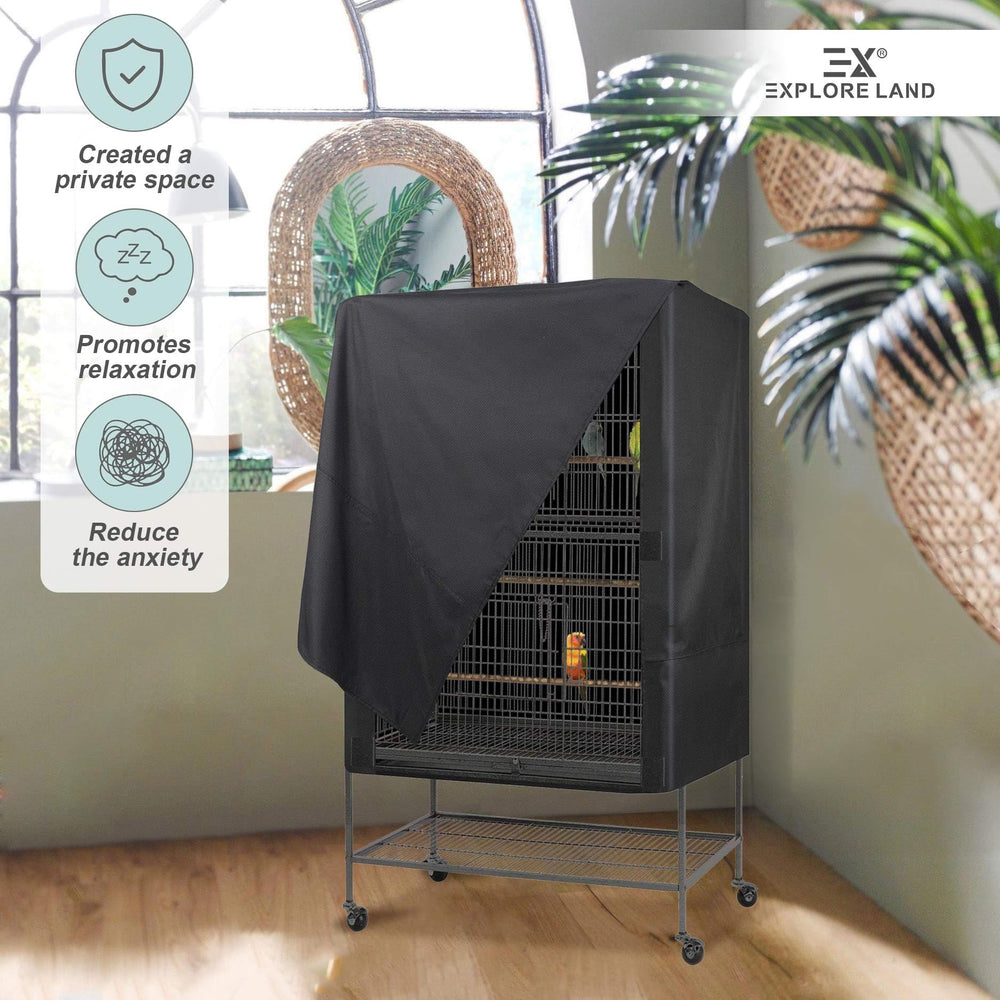 Explore Land black bird cover blends with home decor and adds privacy