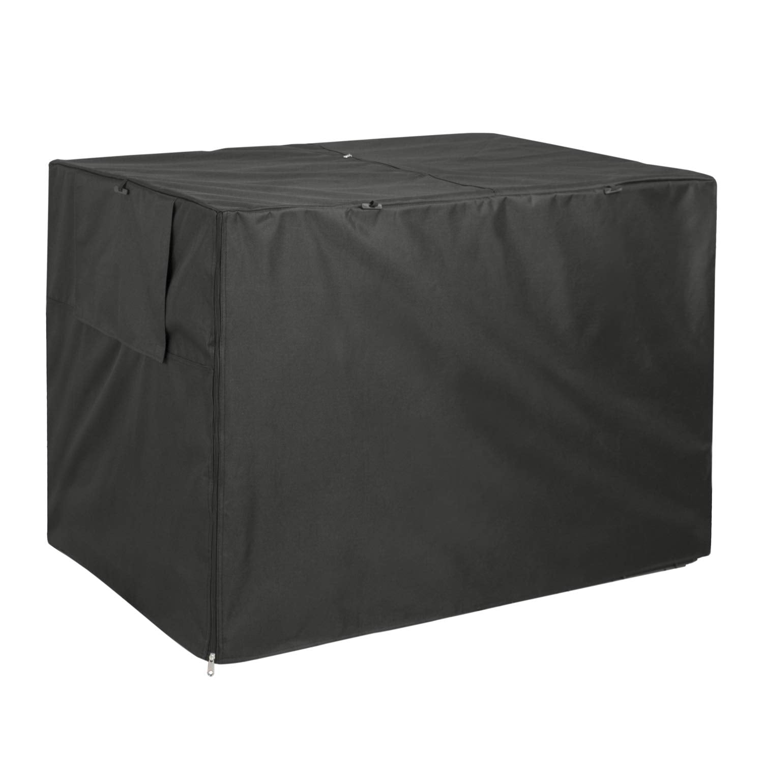 Explore Land black dog crate cover blends with home decor