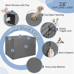 Explore Land crate cover top-zipper-handle enables easy removal and portability.