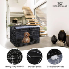 Explore Land Pattern Dog Crate Cover assembly demonstrating quick setup.