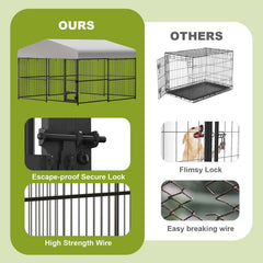 Feeding door on ExploreHorizon kennel for quick bowl refills.