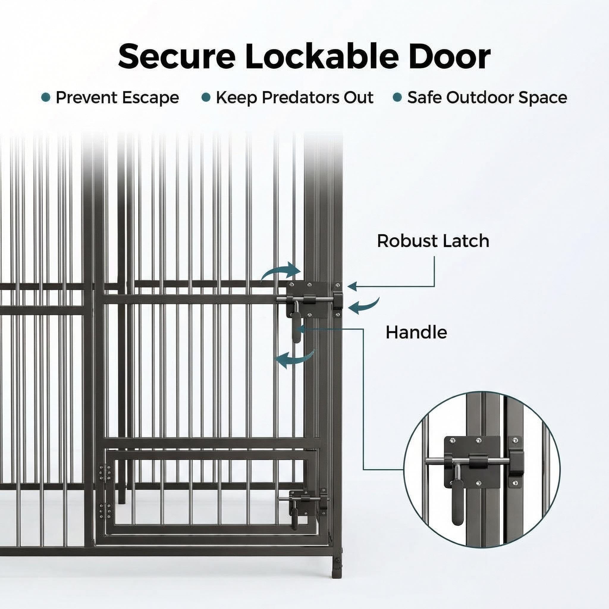 ExploreHorizon feeding access door enables quick refills without entering the pen