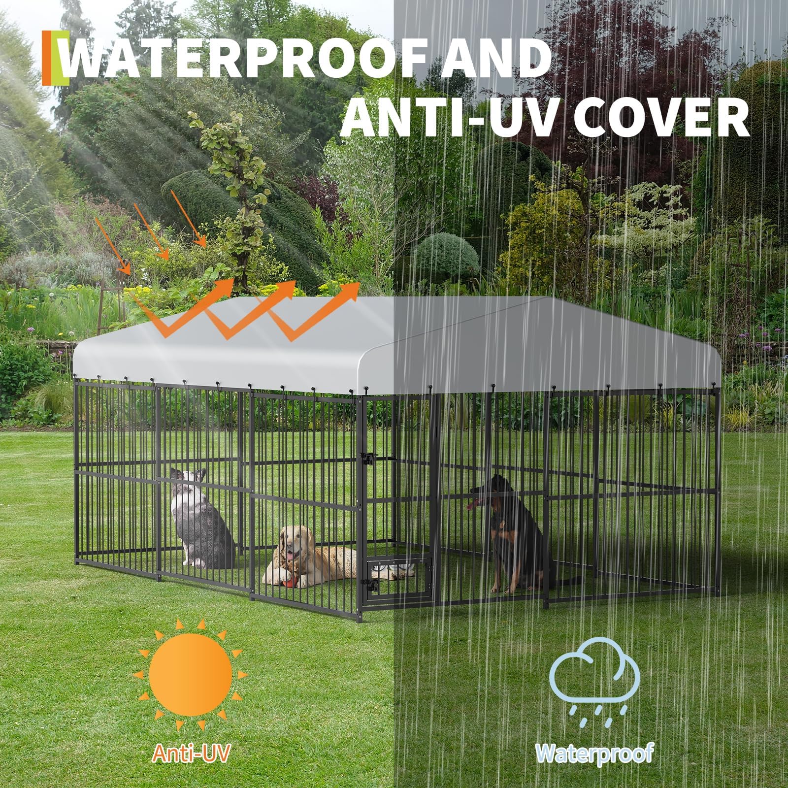 ExploreHorizon 10x15ft layout shows spacious area for multiple pets under open sky