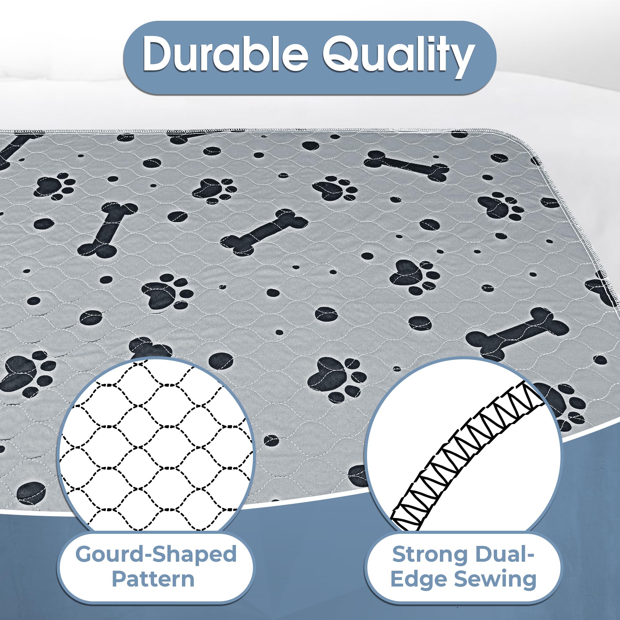 EXPOWEX machine-washable puppy pad easy to clean after accidents.