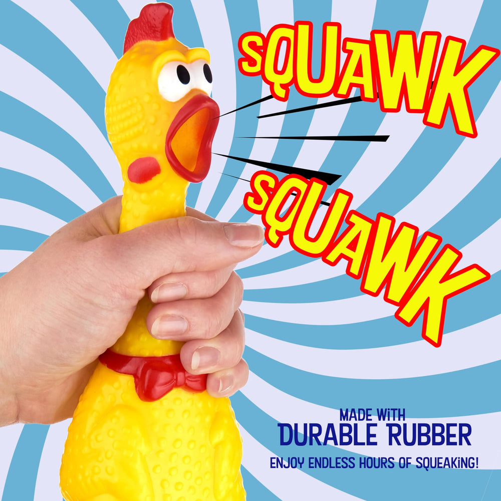 EXPRESSIONS flexible rubber chicken durable for repeated squeezes