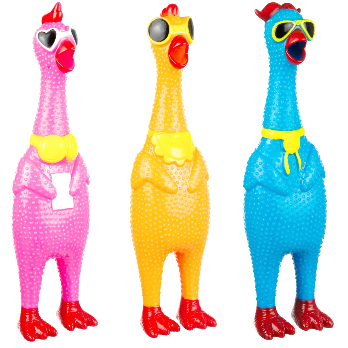 EXPRESSIONS silly chicken squawk toy for desk pranks