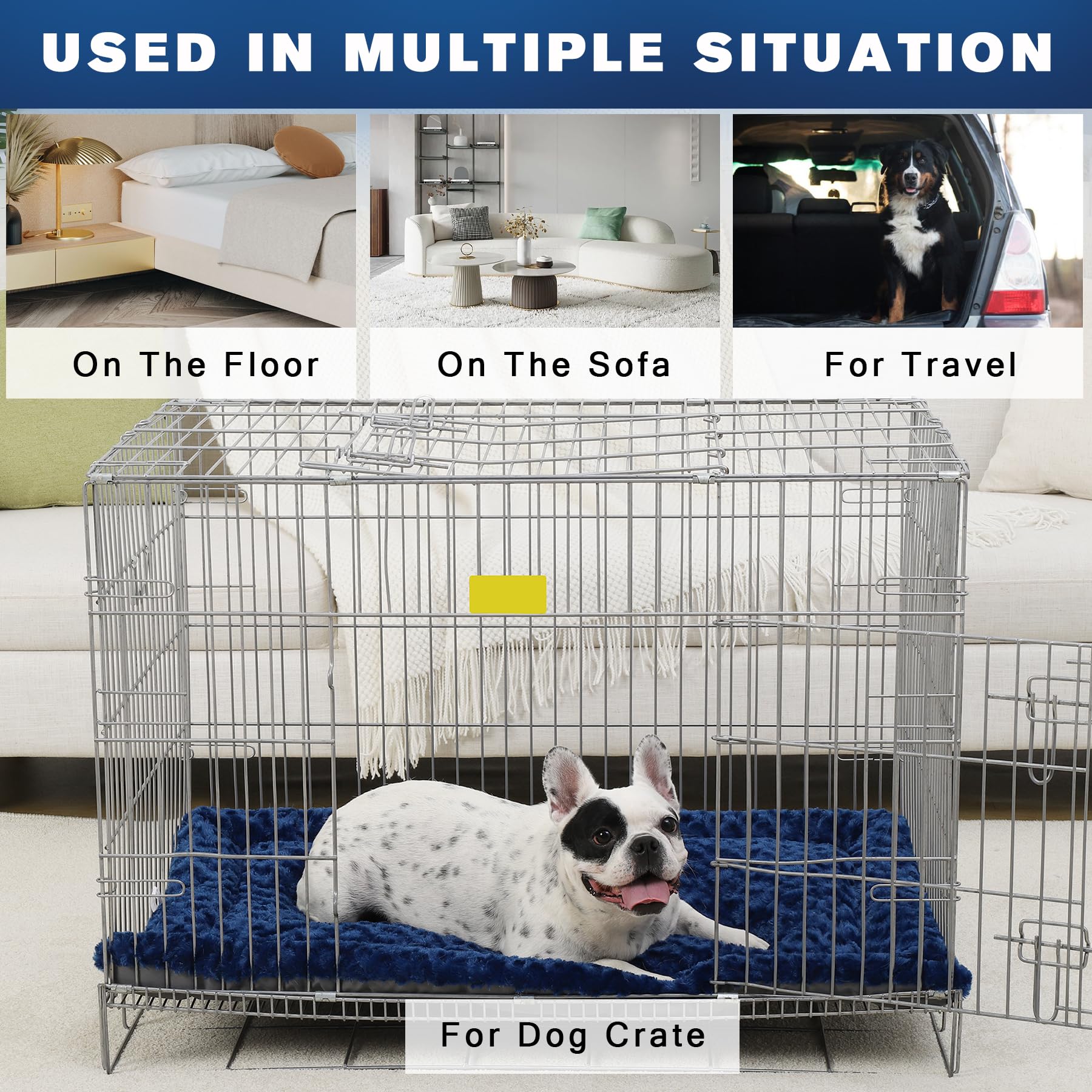 Exsnugy machine-washable dog bed close-up emphasizing easy cleaning