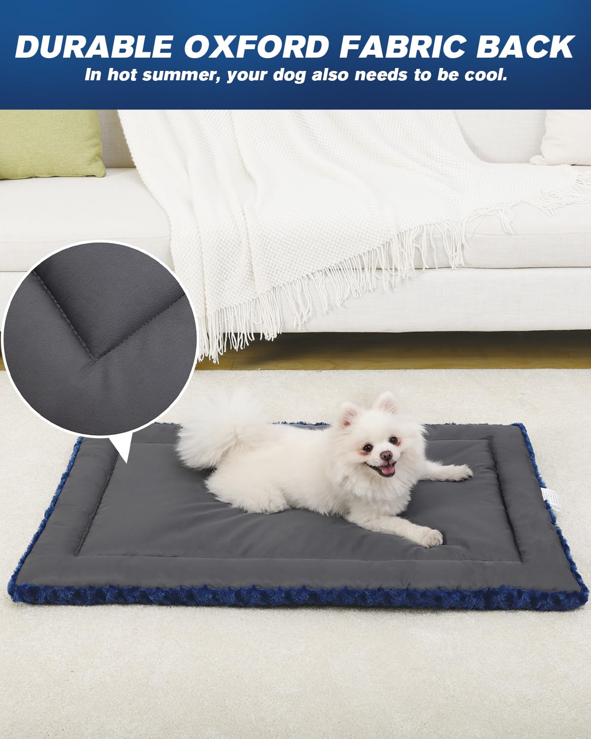 Exsnugy Rectangle Crate Pad versatile on crates or elevated beds